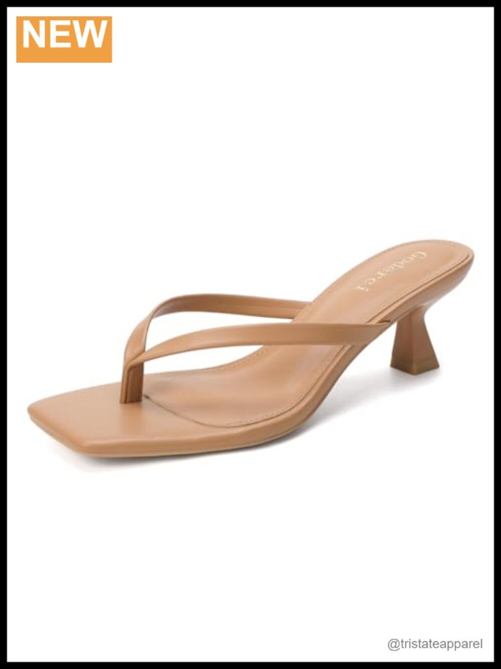 Kitten Heel Thong Sandals Square Toe Slip On Casual Dress Flip Flops
